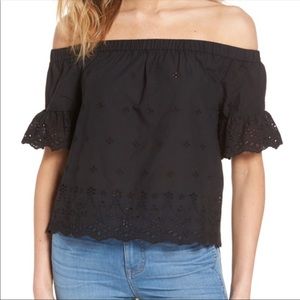 Madewell eyelet off the shoulder top